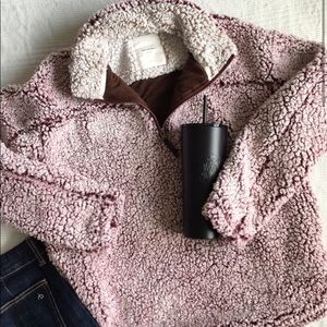 Thread & Supply | Cozy Wine Sherpa Sweater